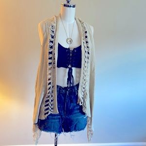 Crochet tan vest
